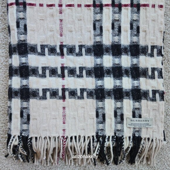 Burberry Merino Cashmere Woven Plaid Scarf - Picture 16 of 16